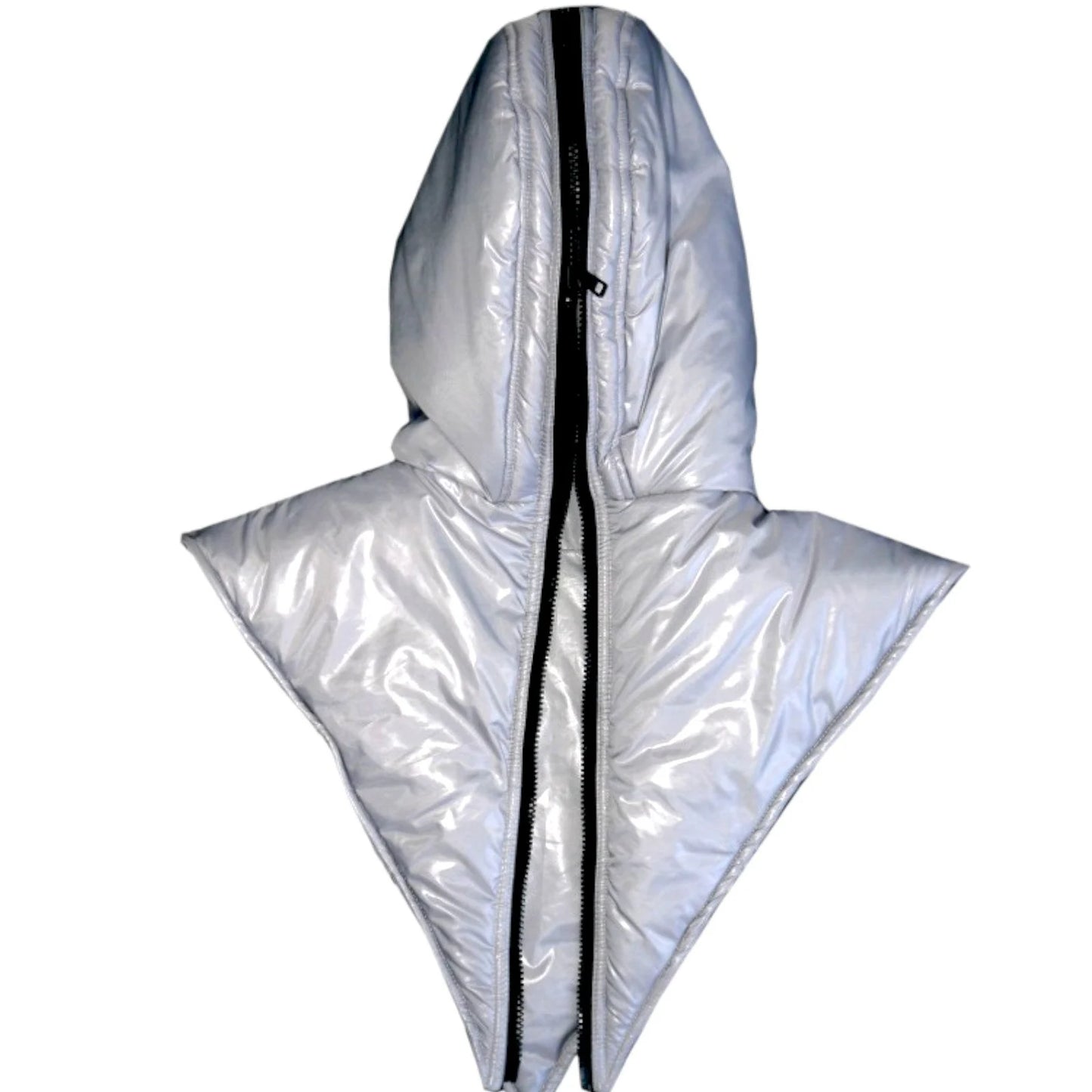 Shiny PVC Wetlook Nylon Hood with Soft Polyester Padding