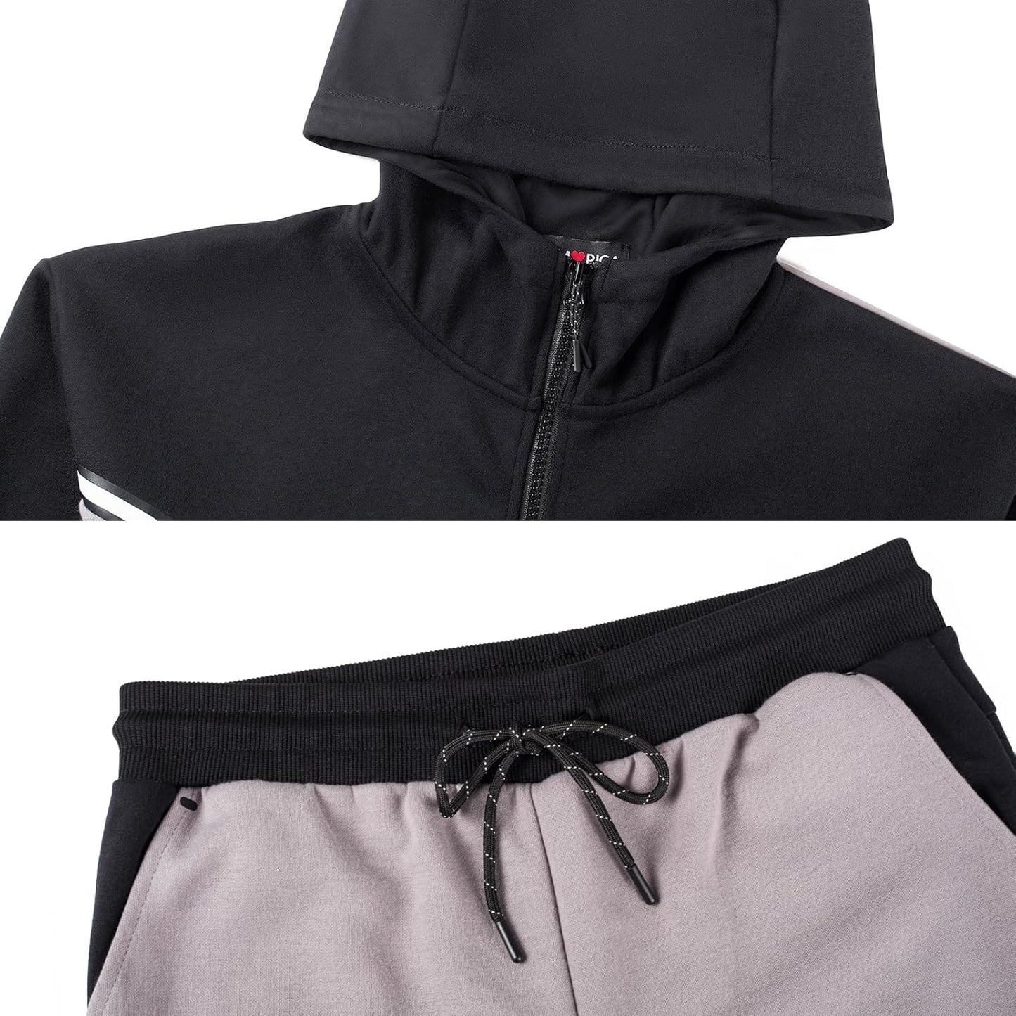 Men’s 2-Piece Hooded Tracksuit – Full-Zip Jacket & Jogging Sweatpants