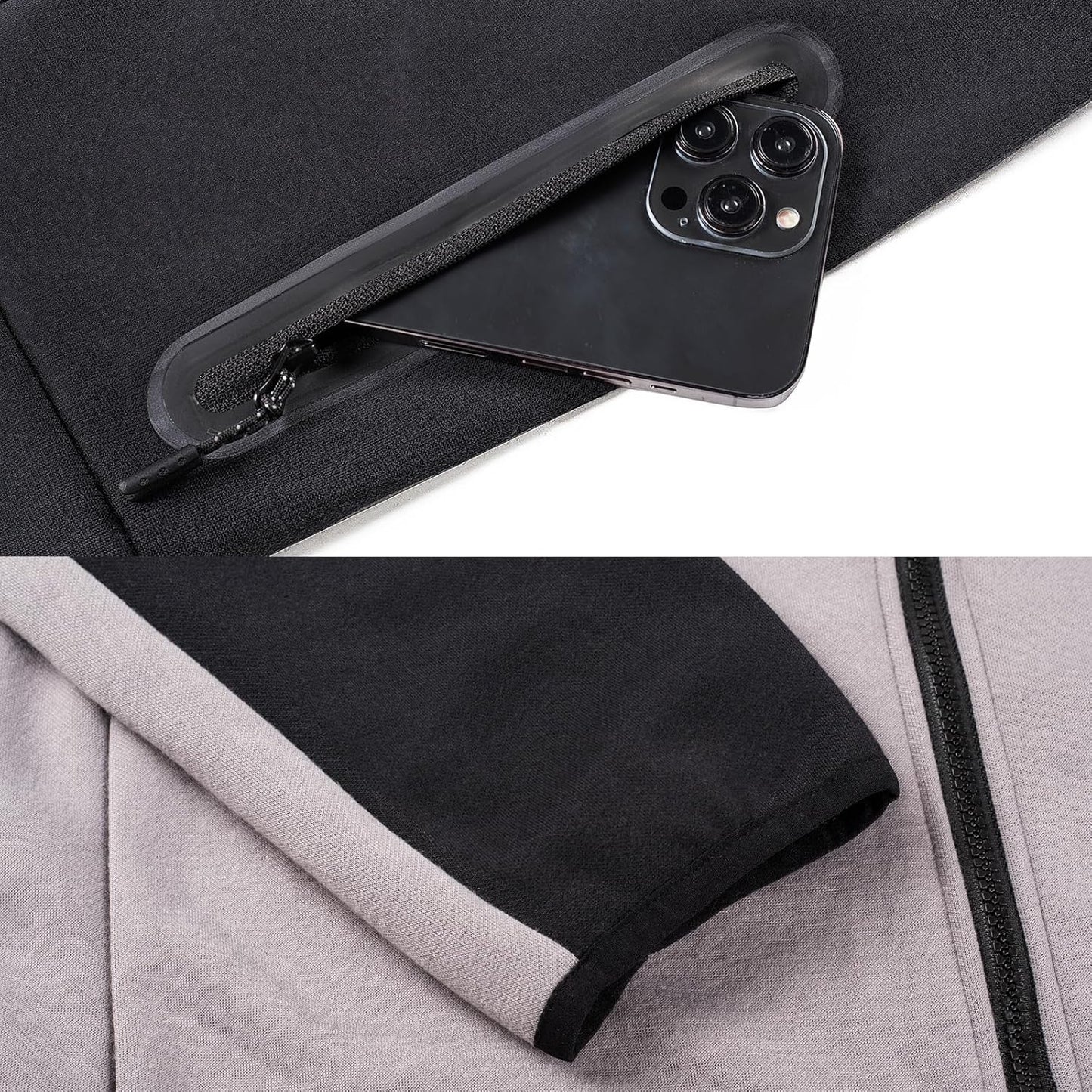 Men’s 2-Piece Hooded Tracksuit – Full-Zip Jacket & Jogging Sweatpants