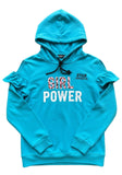 Turquoise Blue Girl Power Hoodie
