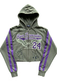 Olive Green Distressed Hoodie