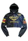 Cropped Split-Color Hoodie