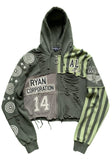 Dark Olive Patchwork Hoodie