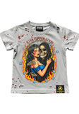 Gray Distressed “Flame Embrace” T-Shirt – Ryan Corporation