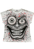 White Oversized “RYAN” Monstrous Face T-Shirt