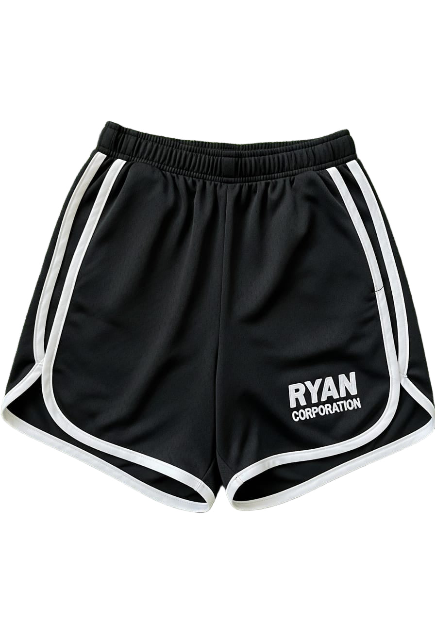 Black Athletic Shorts with White Trim