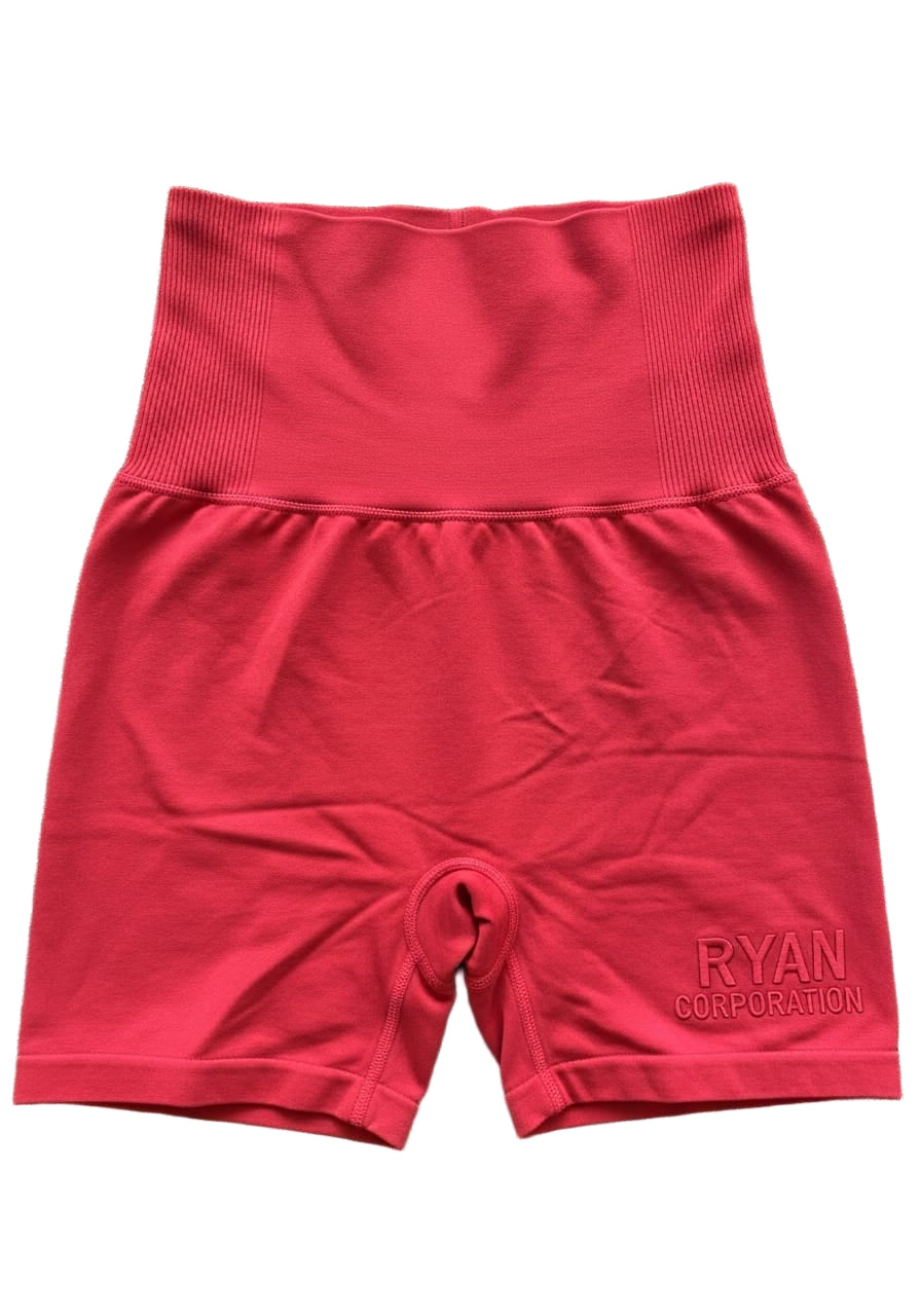 Red High Waist Athletic Shorts