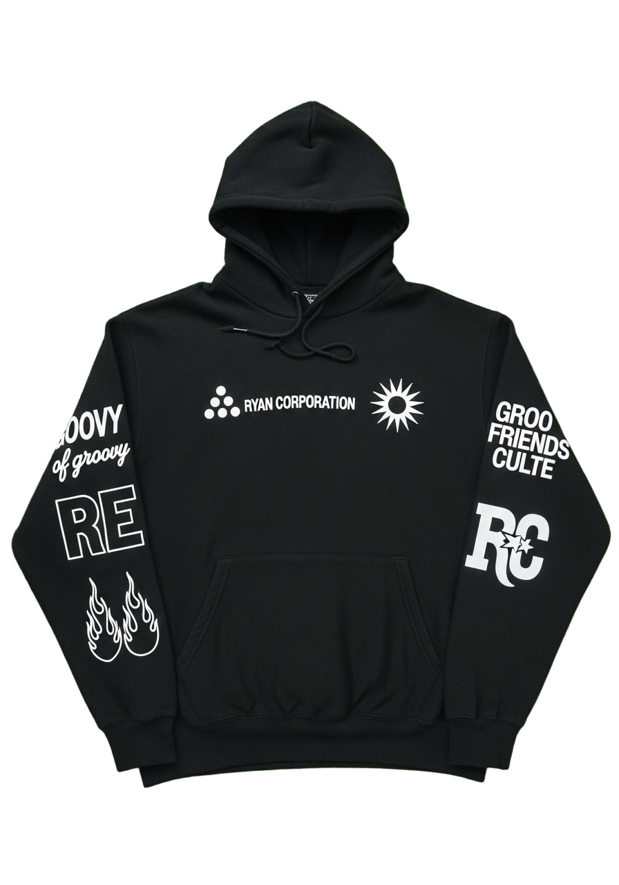 RYAN CORPORATION Black Graphic Hoodie