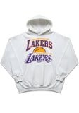 White Lakers Hoodie with Bold Chest Graphic & Motion Effect