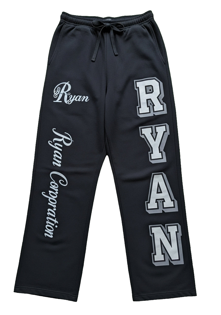 Black Sweatpants Script & 3D Block Graphic