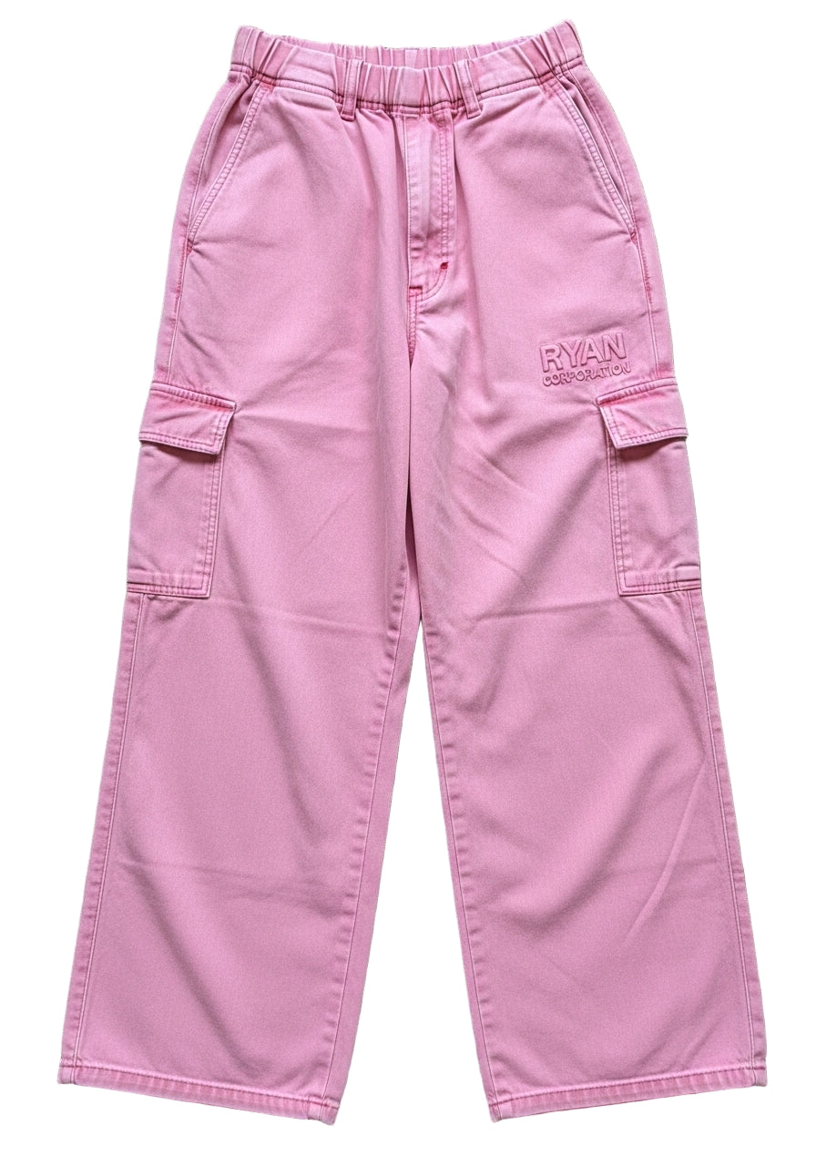 Bubblegum Pink Wide Leg Cargo Pants