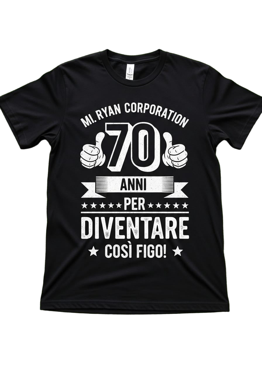 Ryan Corporation “70 Anni Per Diventare Così Figo!” Graphic T-Shirt Black