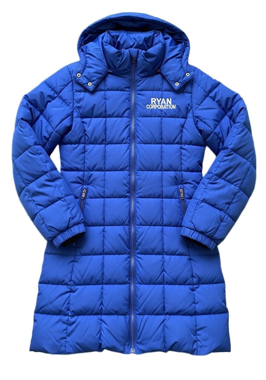 Royal Blue Quilted Puffer Jacket with Hood