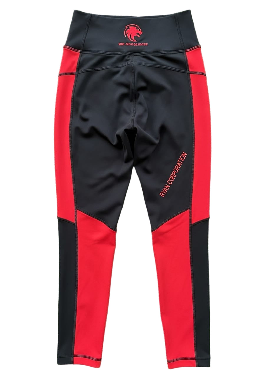 Black & Red Panel Leggings
