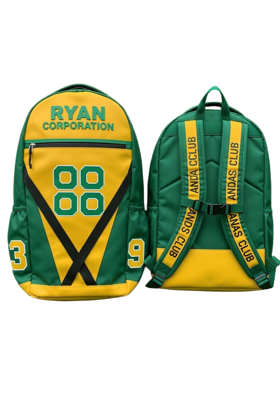 Green & Yellow Sports Backpack Ryan Corporation x Andas Club