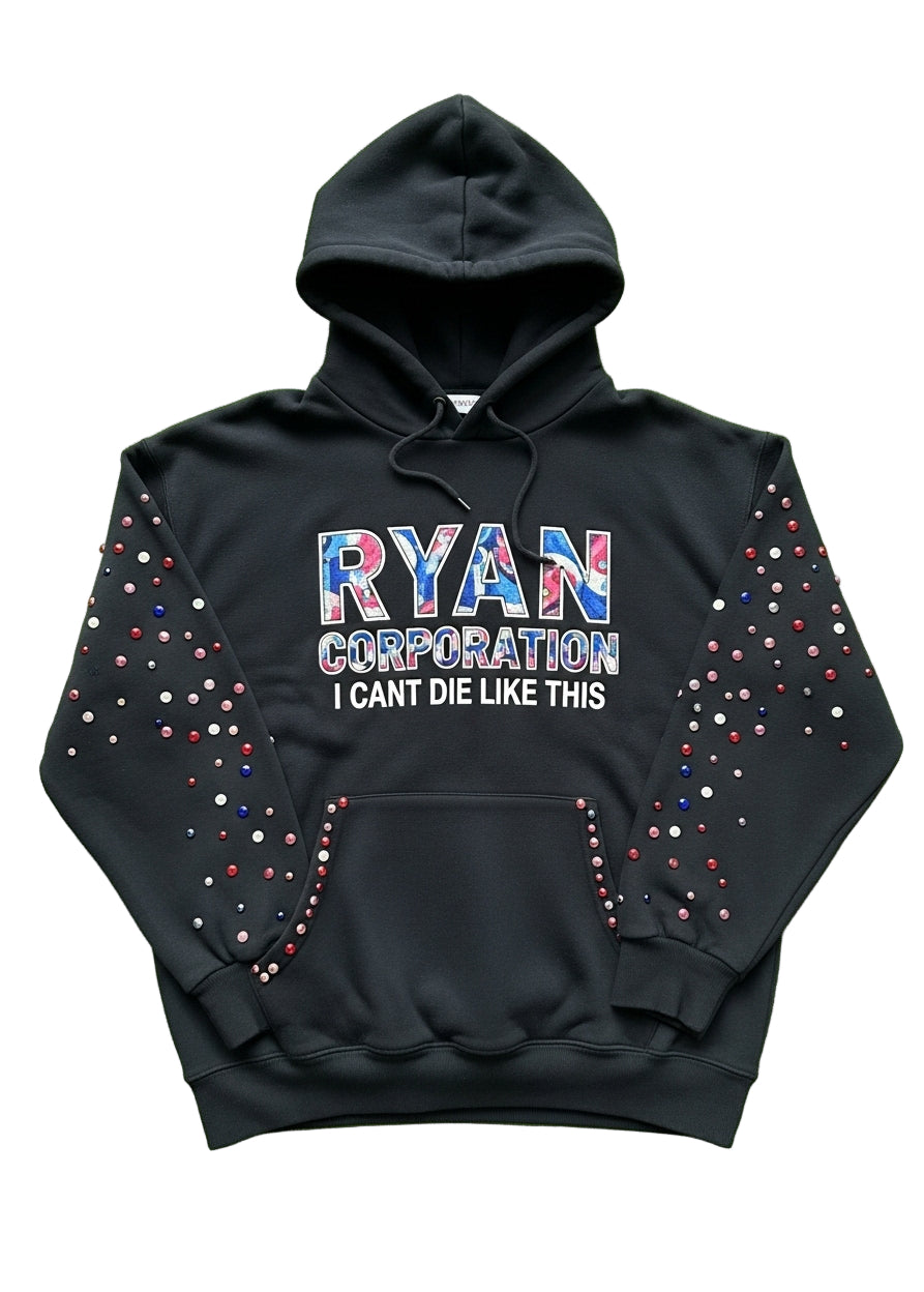 Ryan Corporation Black Graphic Fleece Hoodie