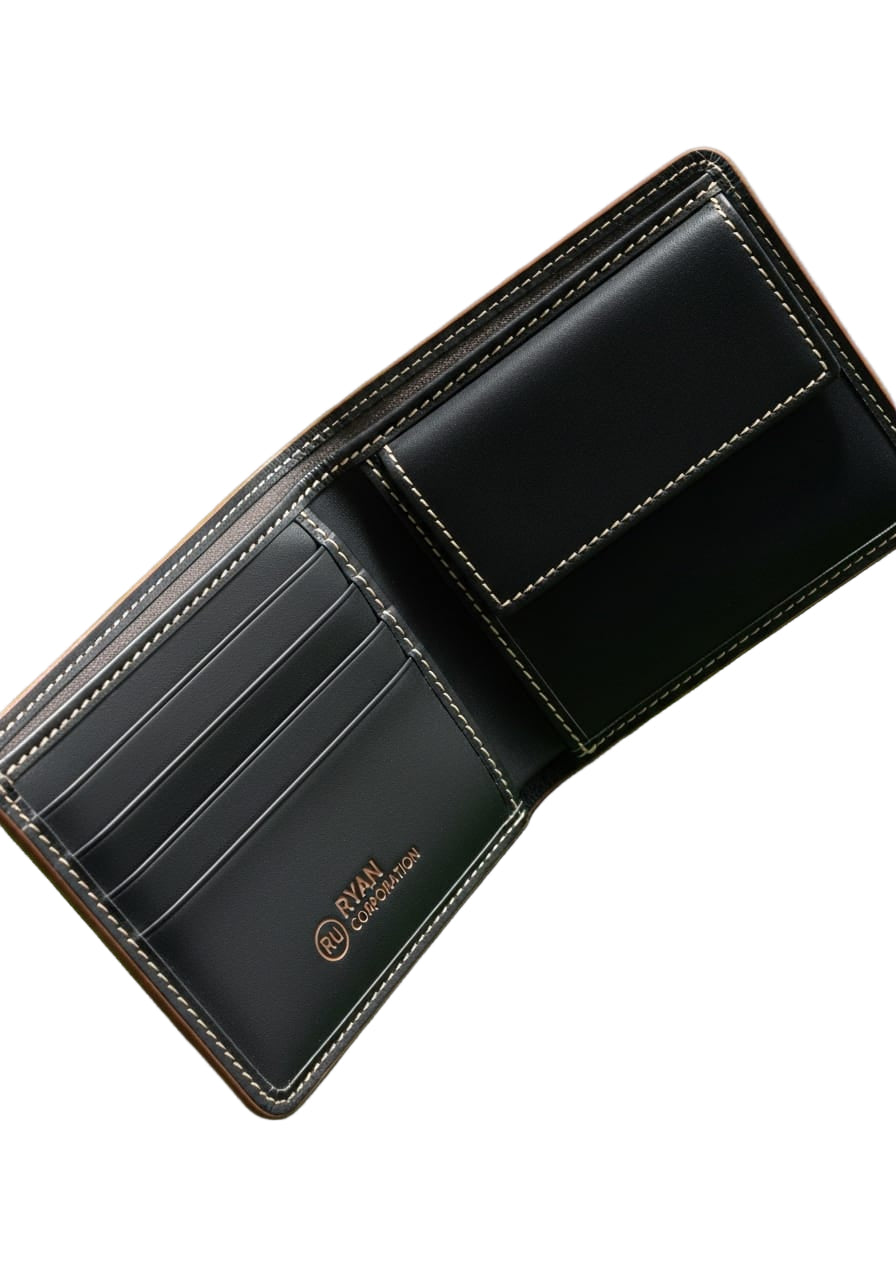 Black & Dark Brown Leather Wallet Ryan Corporation