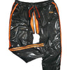Shiny Nylon Pants with Stripes