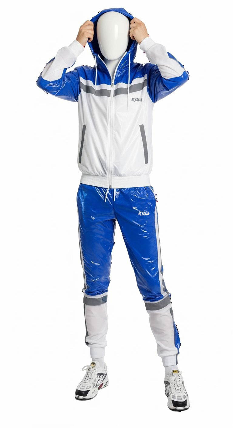 Royal Blue & White Tracksuit  Retro Reflective Design
