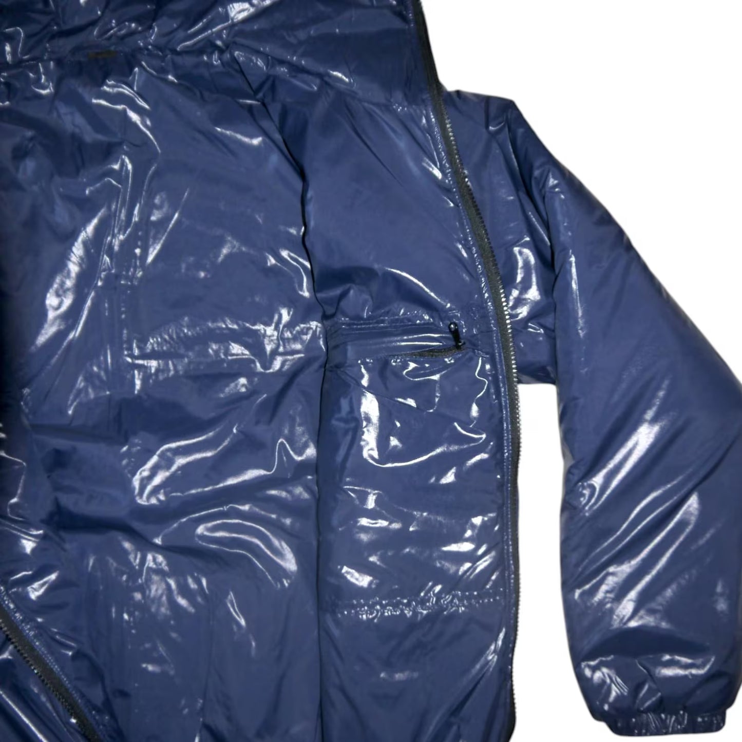 Dark Blue Shiny Nylon Jacket