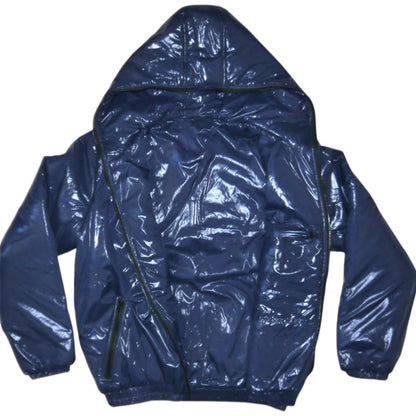 Dark Blue Shiny Nylon Jacket