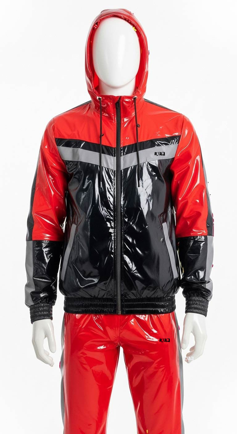Glossy Tri-Color Reflective Tracksuit
