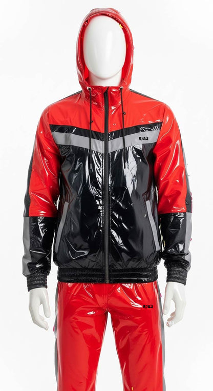 Glossy Tri-Color Reflective Tracksuit