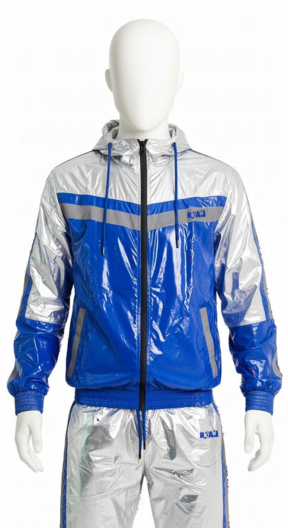 SHINE UP Reflective Blue & Silver Nylon Tracksuit Ryan Logo