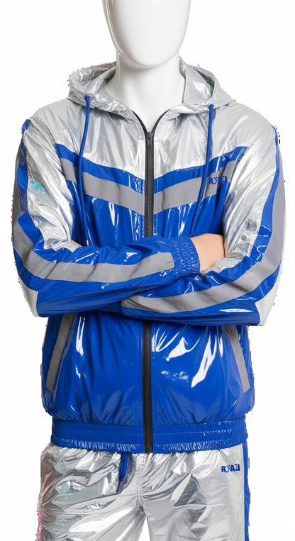 SHINE UP Reflective Blue & Silver Nylon Tracksuit Ryan Logo