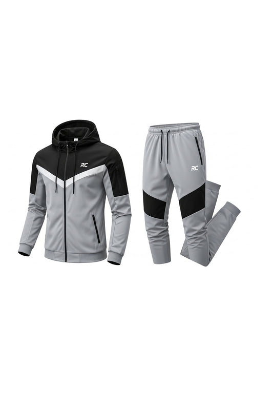 Men’s 2-Piece Hooded Tracksuit – Full-Zip Jacket &amp; Jogging Sweatpants