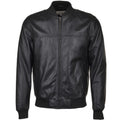 Men’s Black Leather Bomber Jacket Premium Genuine Leather
