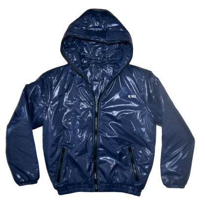 Dark Blue Shiny Nylon Jacket