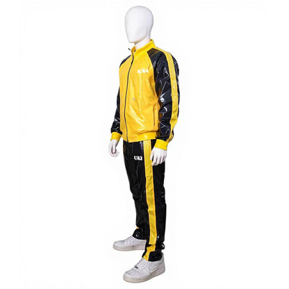 Yellow & Black PU Nylon Jogging Suit  Unisex Street & Sport Style