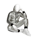 Silver Shiny Spandex Tracksuit Modern Athletic & Street Style