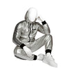 Silver Shiny Spandex Tracksuit Modern Athletic & Street Style