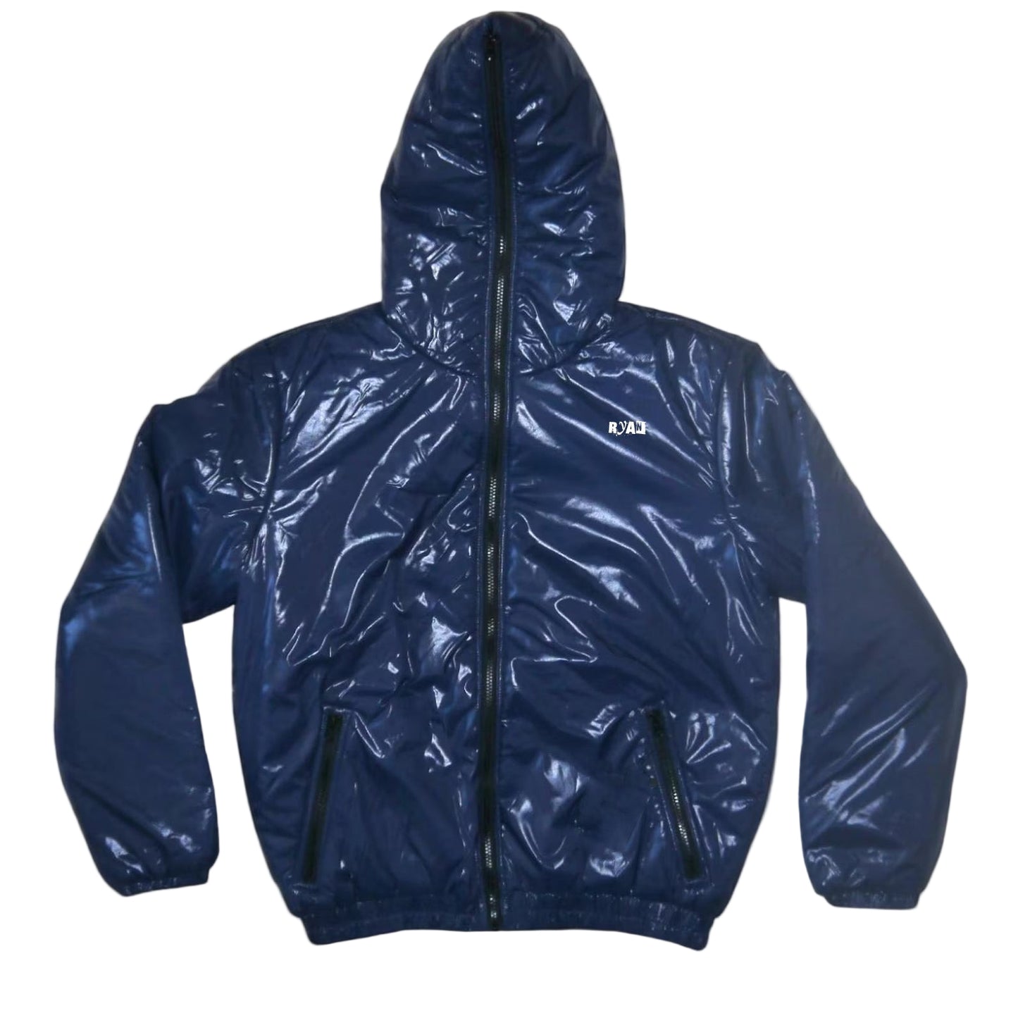 Dark Blue Shiny Nylon Jacket
