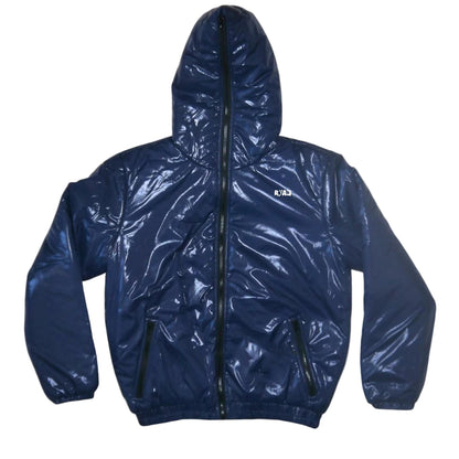 Dark Blue Shiny Nylon Jacket
