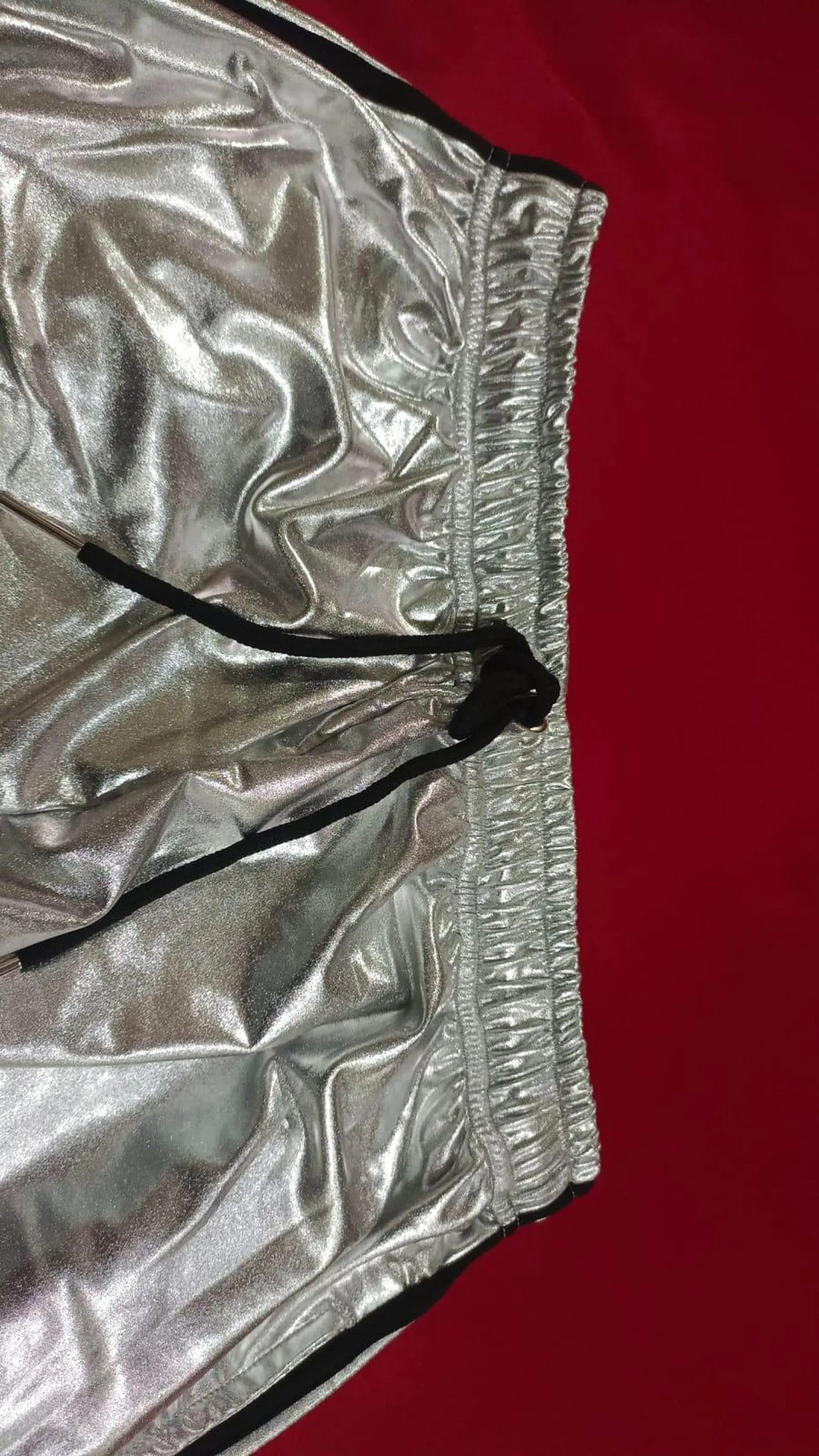 Silver Shiny Spandex Tracksuit Modern Athletic & Street Style