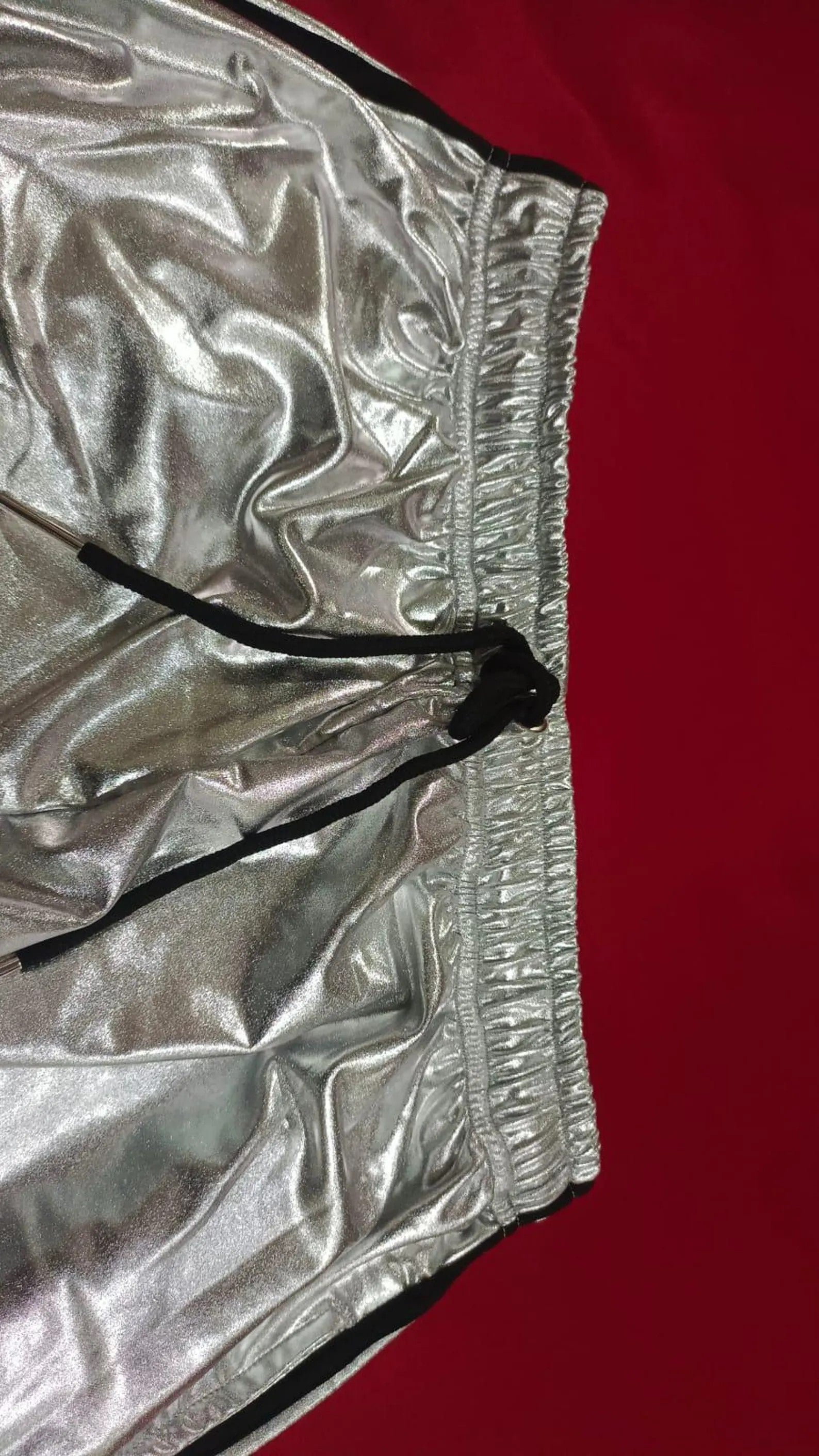 Silver Shiny Spandex Tracksuit Modern Athletic & Street Style