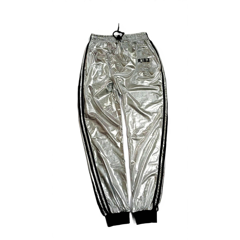 Silver Shiny Spandex Tracksuit Modern Athletic & Street Style