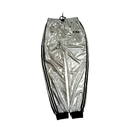 Silver Shiny Spandex Tracksuit Modern Athletic & Street Style