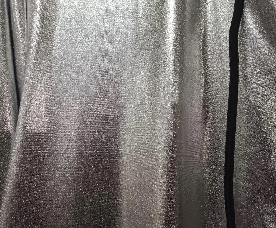 Silver Shiny Spandex Tracksuit Modern Athletic & Street Style