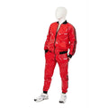 PLAY UP Glossy Red PVC Tracksuit Black Stripe & Logo