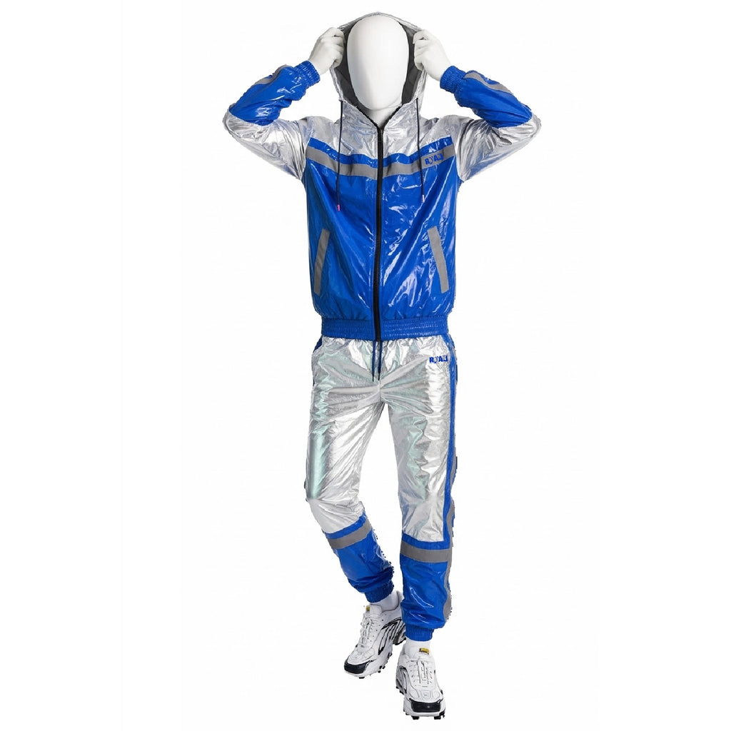 SHINE UP Reflective Blue & Silver Nylon Tracksuit Ryan Logo