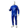 Royal Blue PU Nylon Jogging Suit with White Stripes Unisex Street