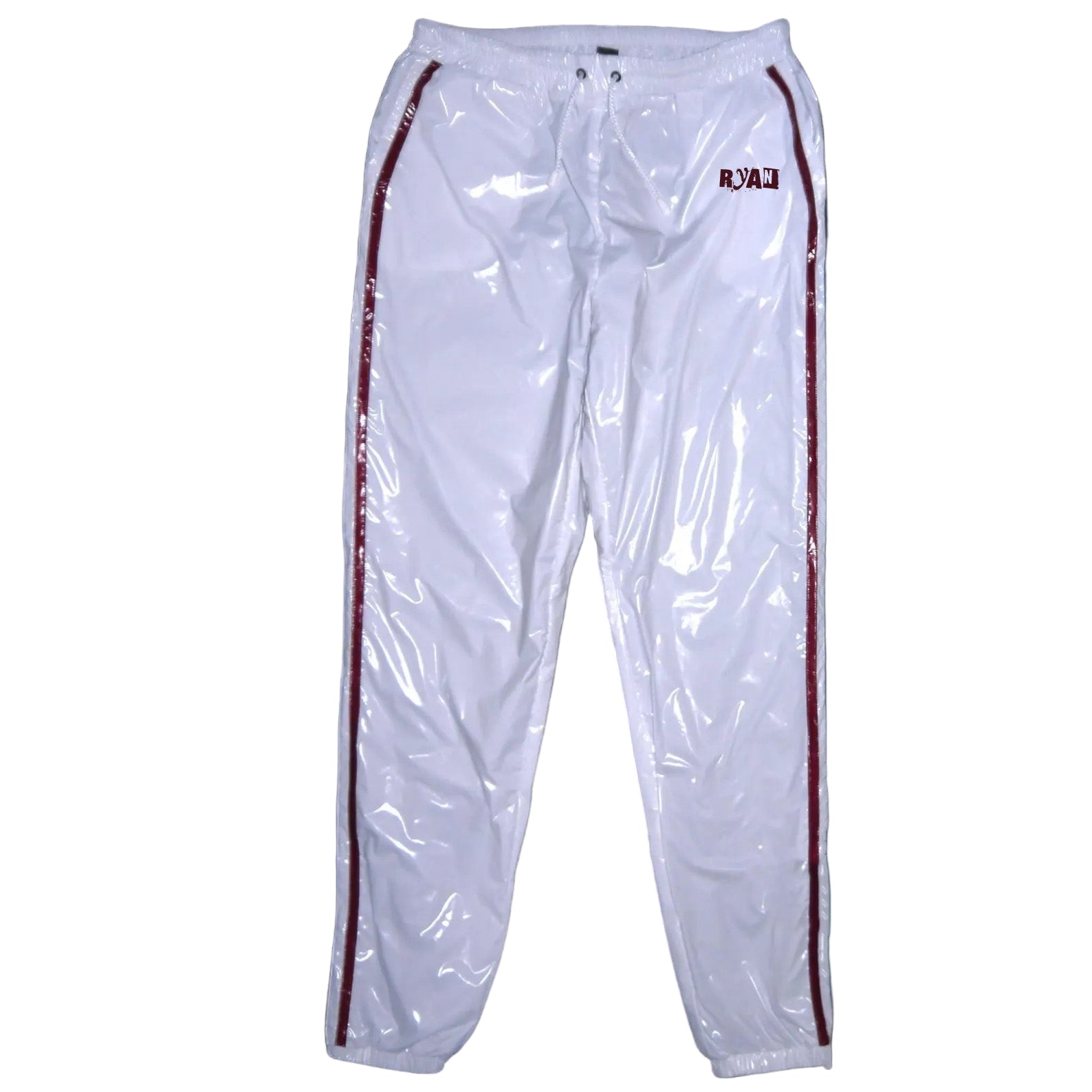 Shiny Nylon Pants with Stripes Sporty