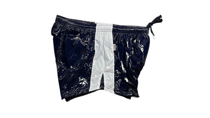 High Gloss PU Nylon Shorts with Contrast Side Panels
