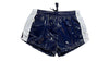 High Gloss PU Nylon Shorts with Contrast Side Panels