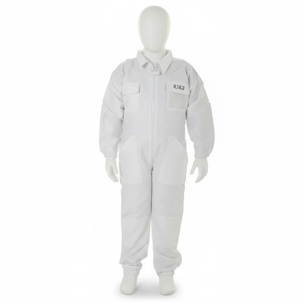 Children’s White Beekeeping Suit with Detachable Hood Safe, Breathable & Comfortable