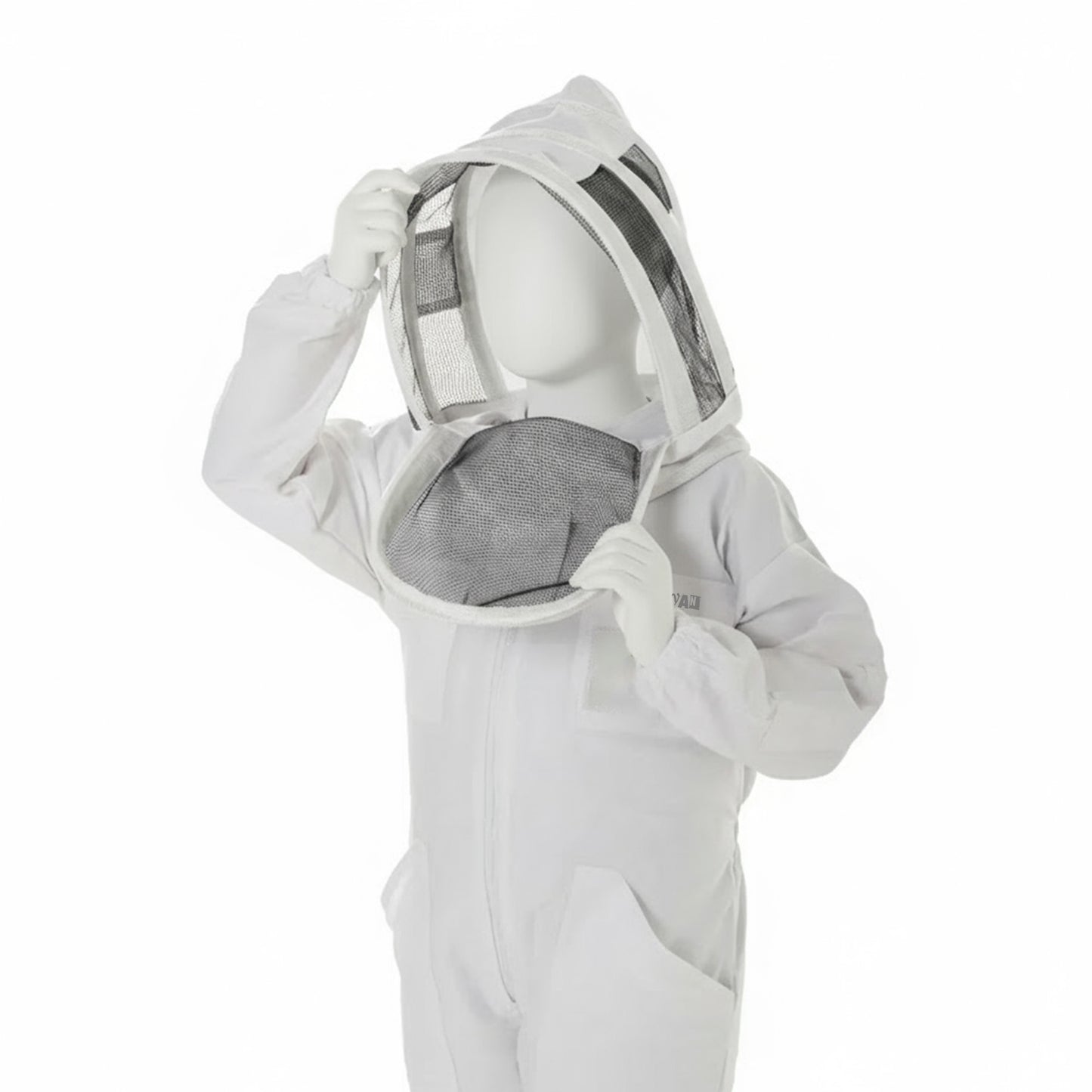 Children’s White Beekeeping Suit with Detachable Hood Safe, Breathable & Comfortable